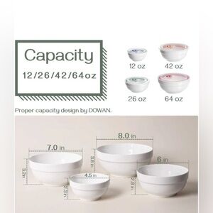 Ceramic Bowls with sealable lids set of 4 .Dowan new